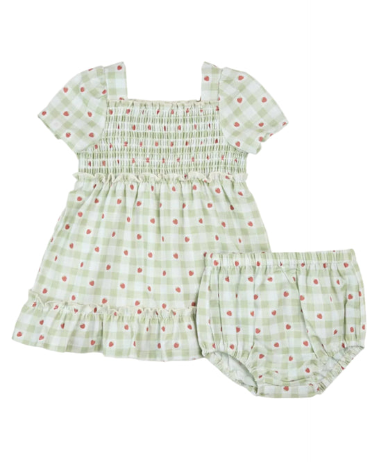 Light Green Woven Dress + Bloomer Set