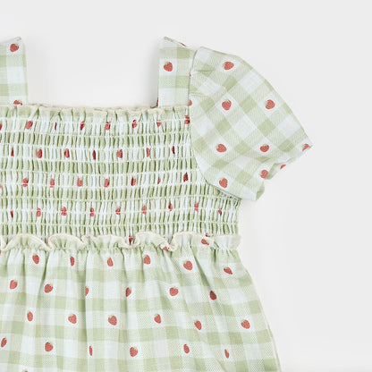 Light Green Woven Dress + Bloomer Set