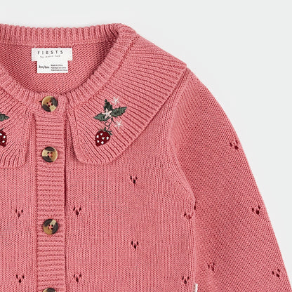 Strawberry Pink Knit Cardigan