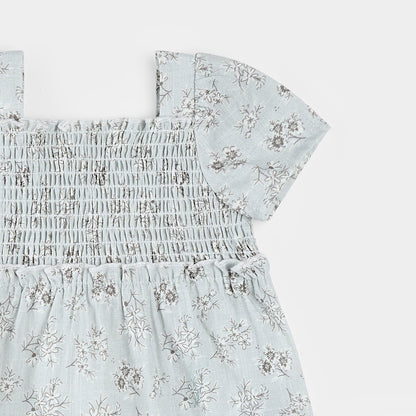 Light Blue Woven Dress + Bloomer Set