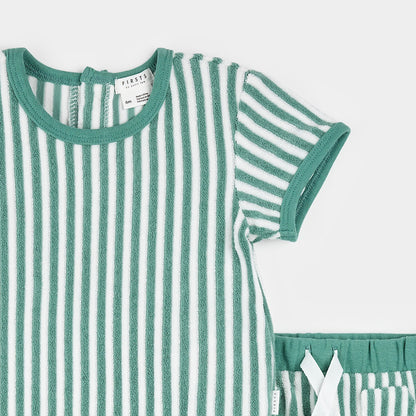Turquoise Short Sleeve Top and Short Set