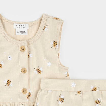Bee Sleeveless Top and Short Set