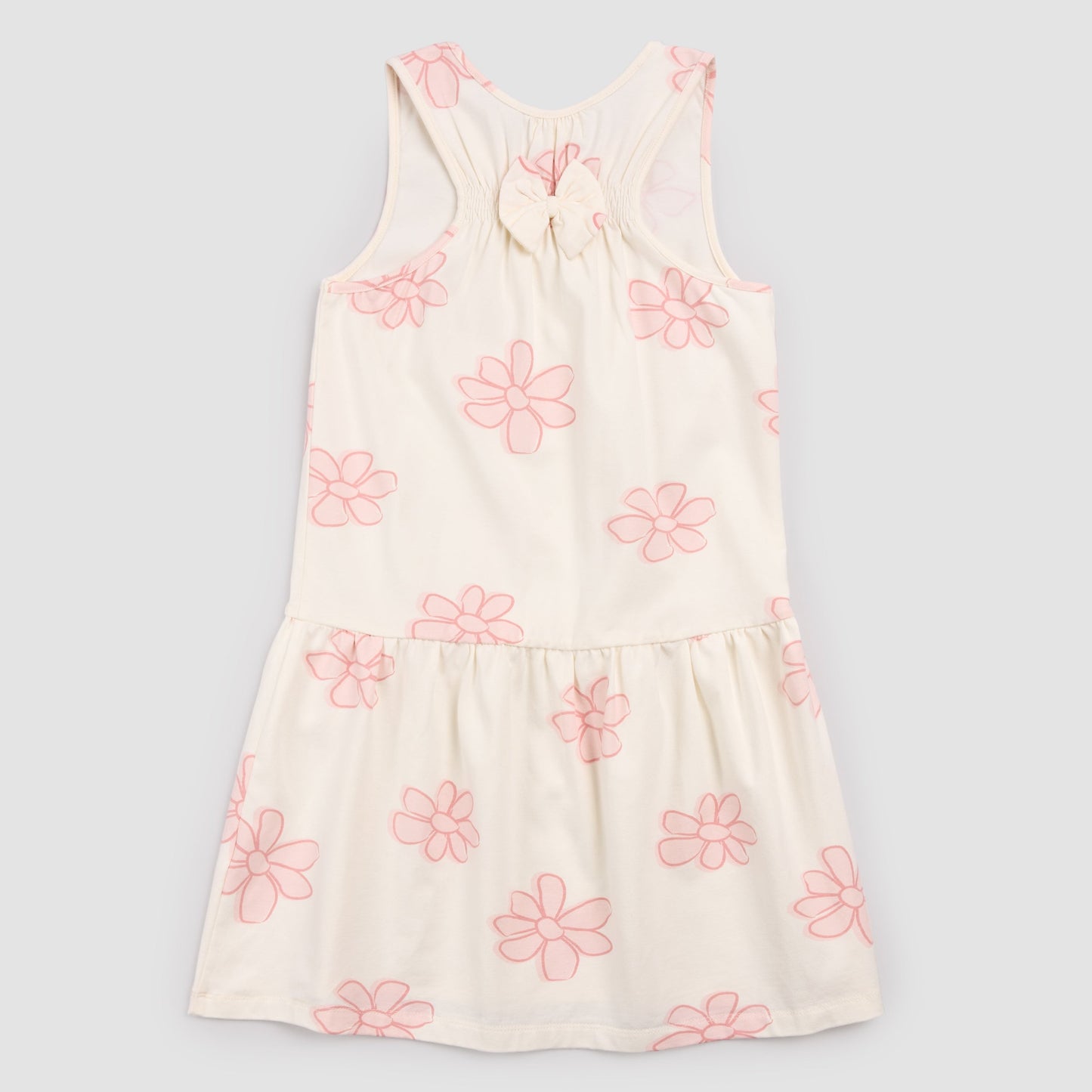 Sleeveless Knit Dress - Pink Floral