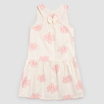 Sleeveless Knit Dress - Pink Floral