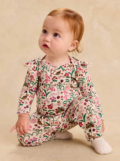 Ruffle Baby Romper- Tea Party Floral