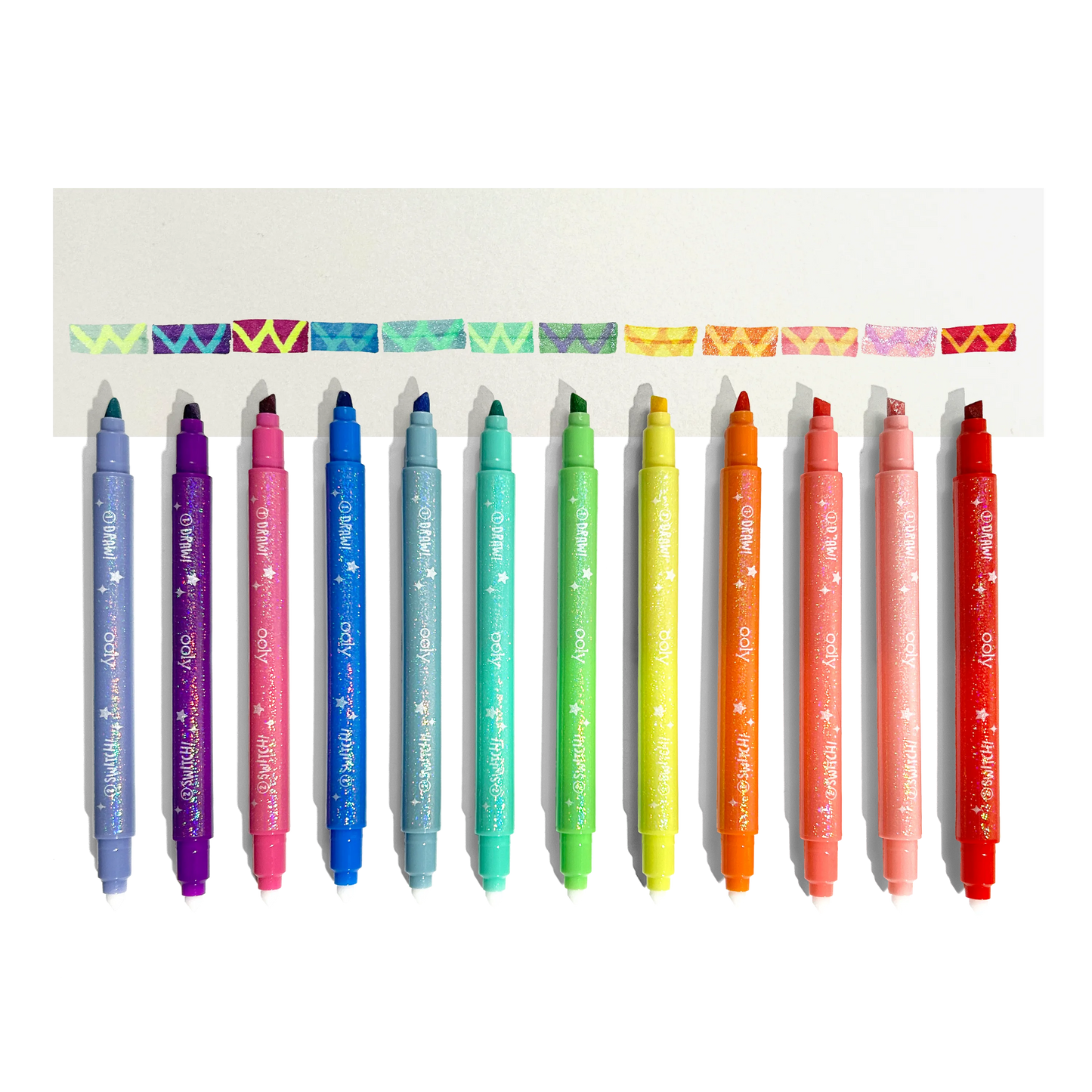 Sparkle Glittery Color Changing Markers (Set of 12)