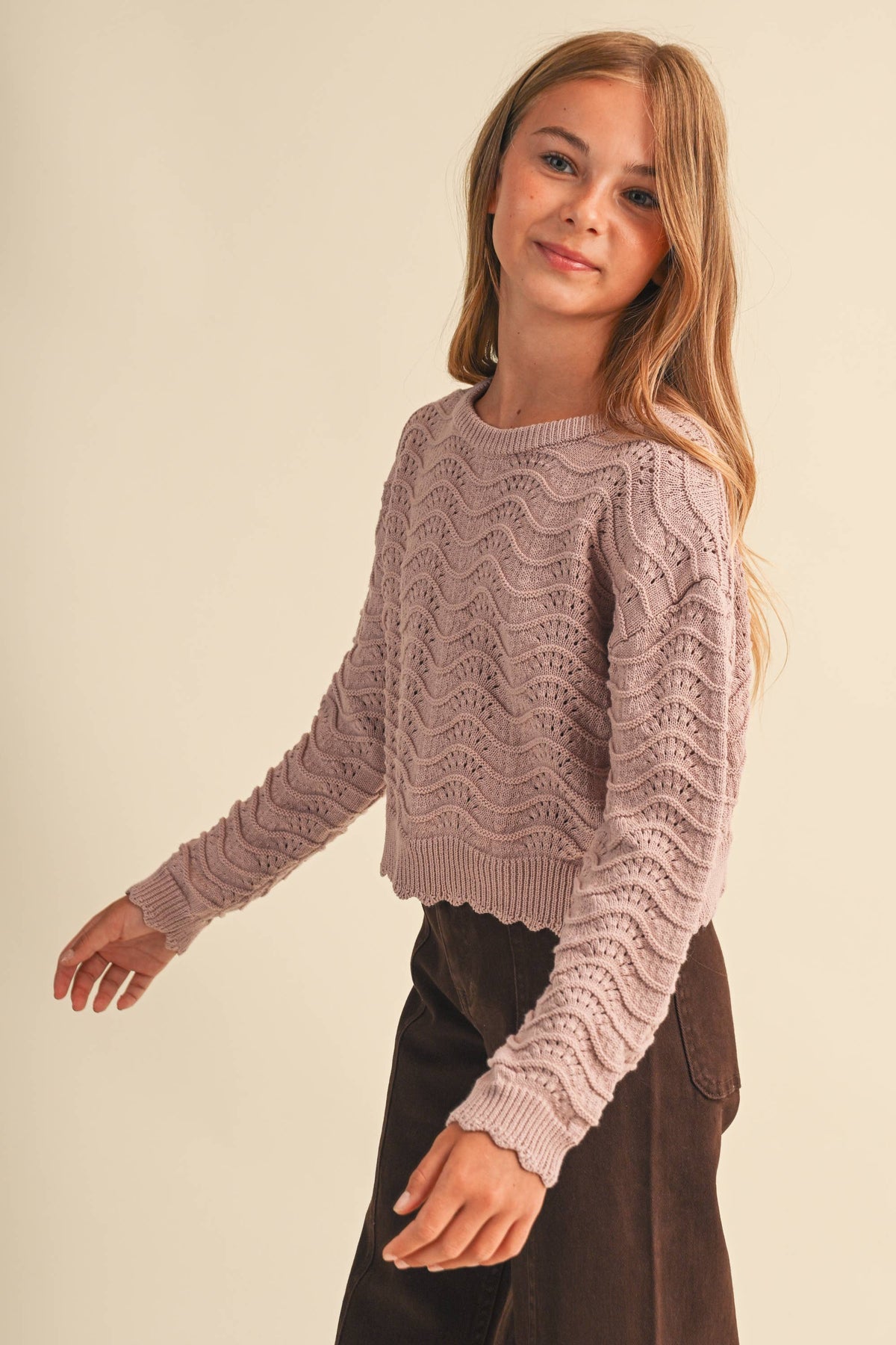 Wavy Knit Pull Over