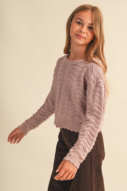 Wavy Knit Pull Over