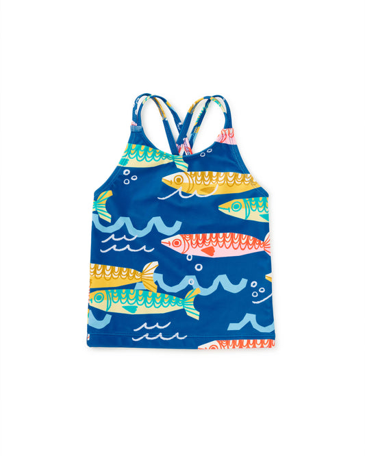 Cross Back Tankini Top- Sardinas del Mar