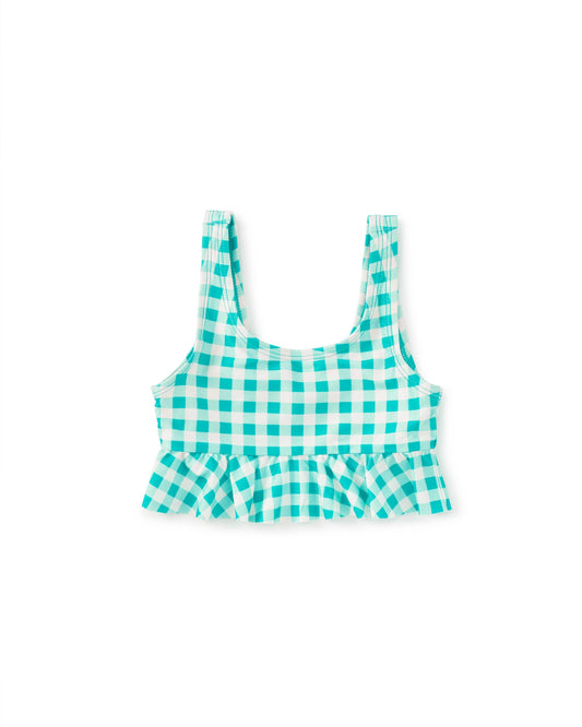 Ruffle Tankini Swim Top - Garden Party Check