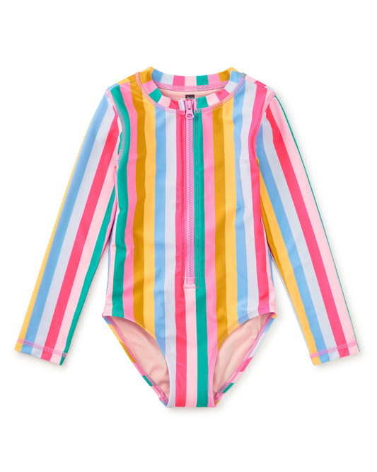 Long Sleeve One-Piece Swimsuit San Sebastian Stripe