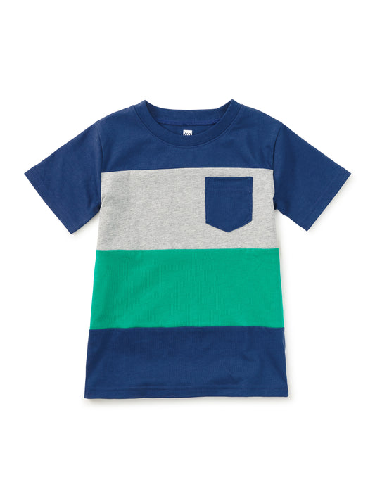 Colorblock Pocket Tee - Naval Blue