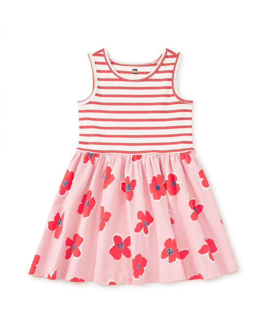Print Mix Tank Skirted Dress- Rock Floral
