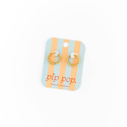 Braided Hoop Earrings - Hypoallergenic, Girl Gift: Gold / Pair