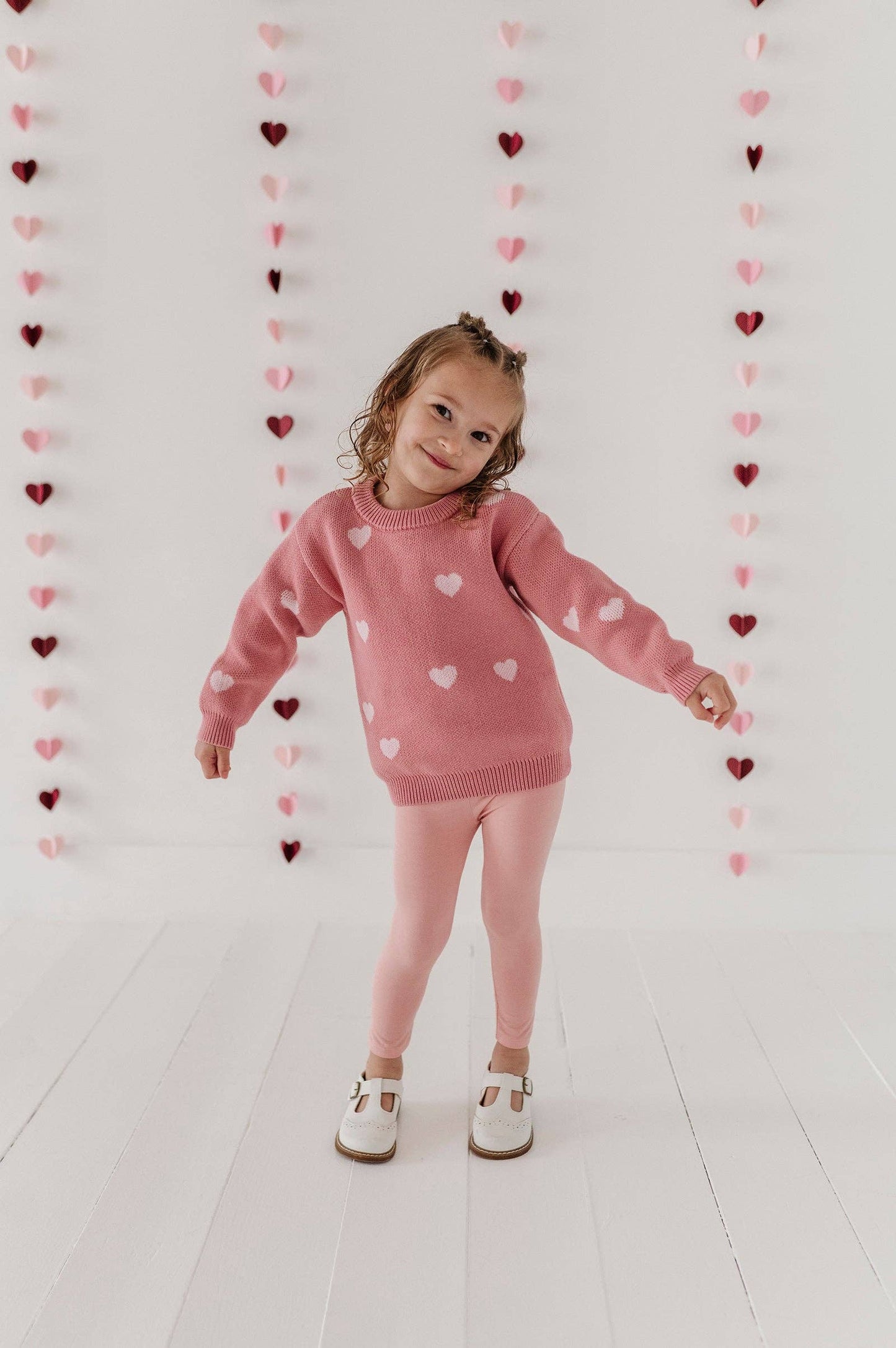 Pink Hearts Knit Sweater