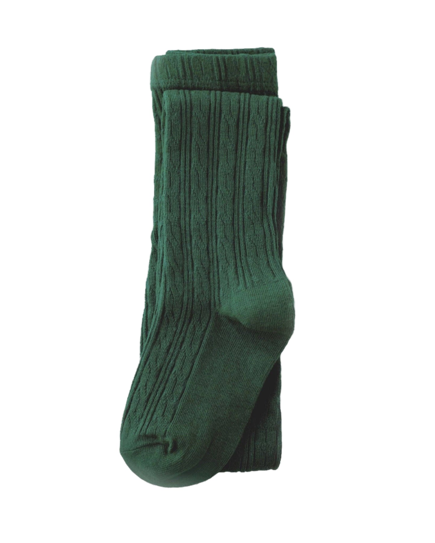 Forest Green Cable Knit Tights