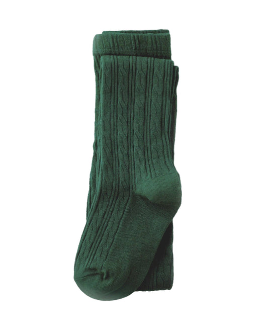 Forest Green Cable Knit Tights