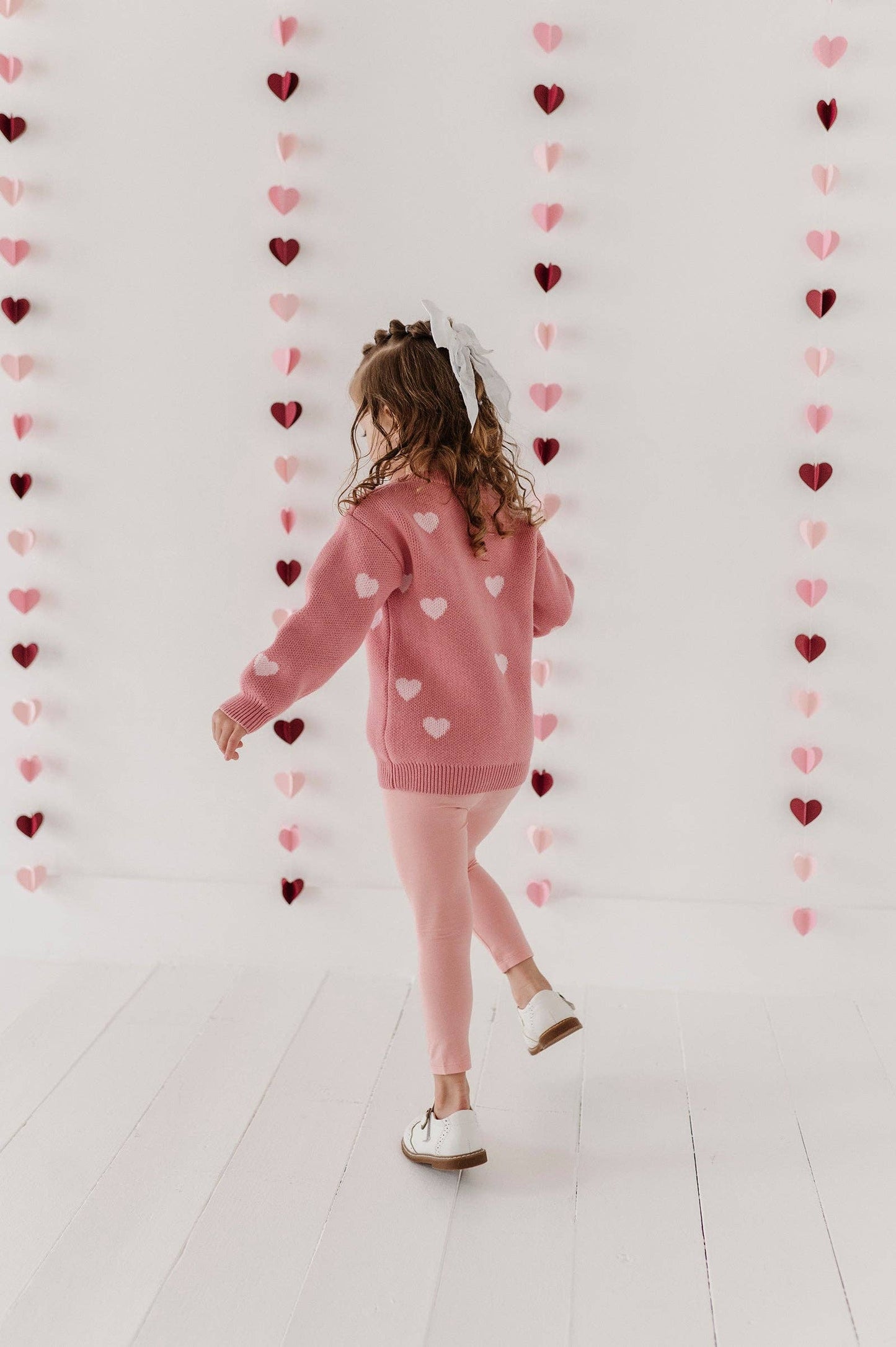 Pink Hearts Knit Sweater