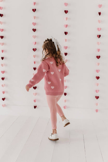 Pink Hearts Knit Sweater