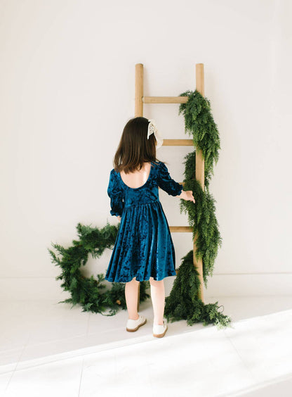 Crushed Blue Pippa Dress