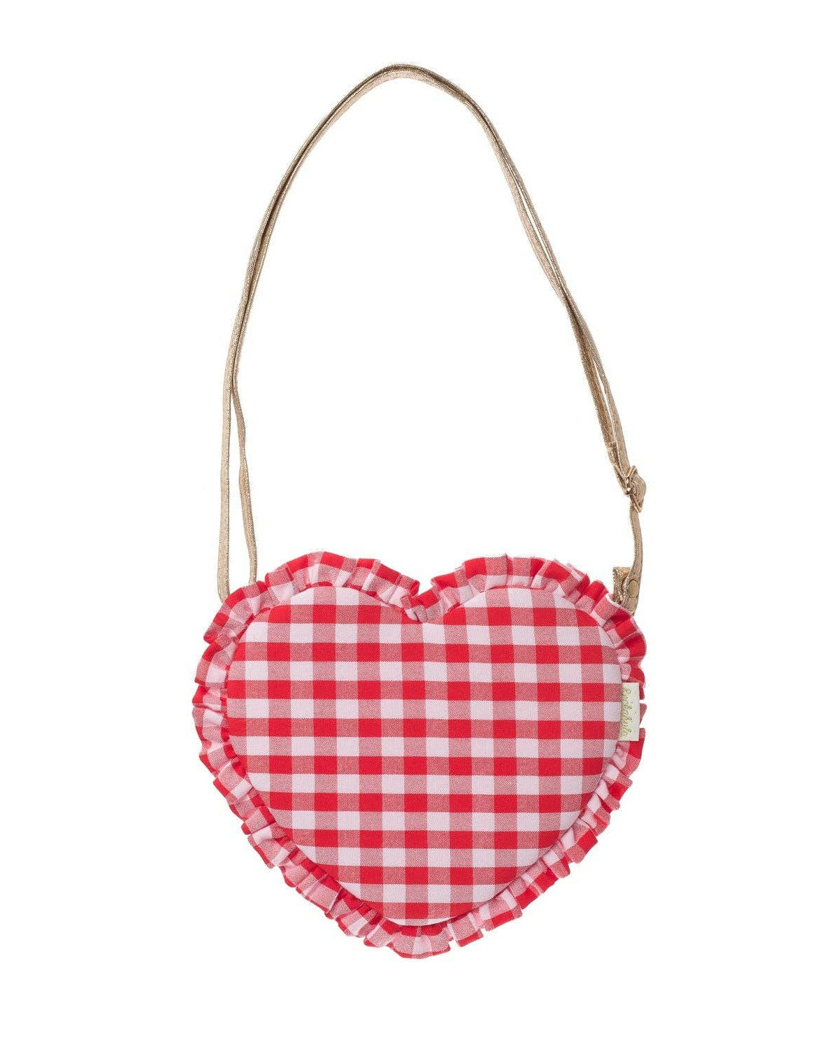Gingham Ruffle Love Heart Bag