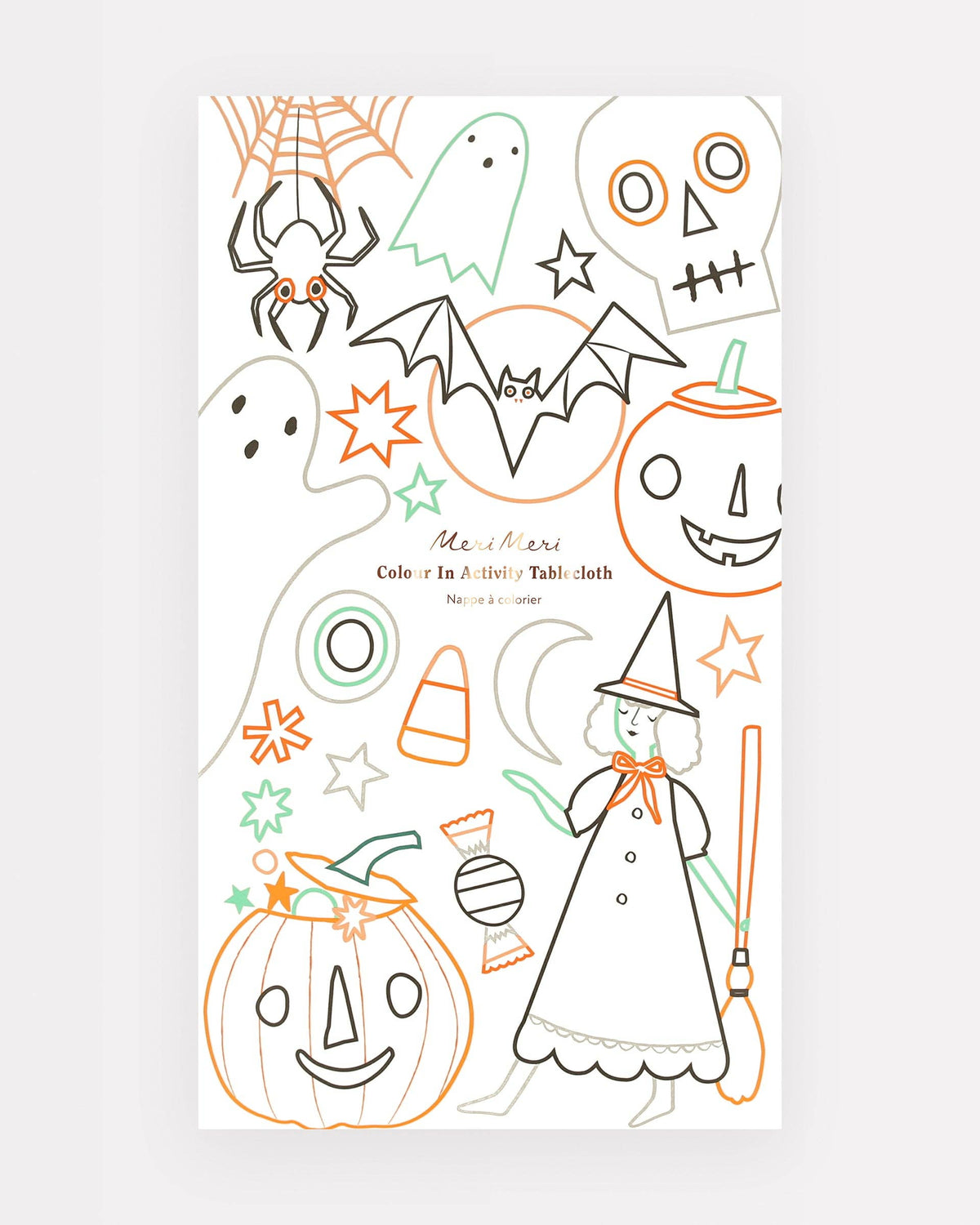 Halloween Color In Activity Tablecloth