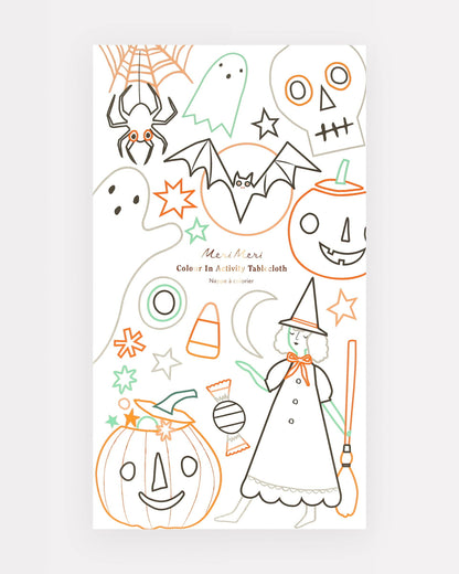 Halloween Color In Activity Tablecloth