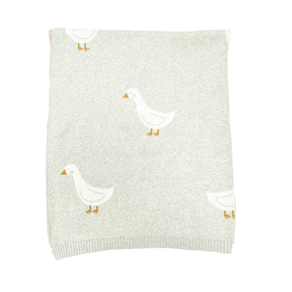 Organic Jacquard Knit Duck Waddle Baby Blanket
