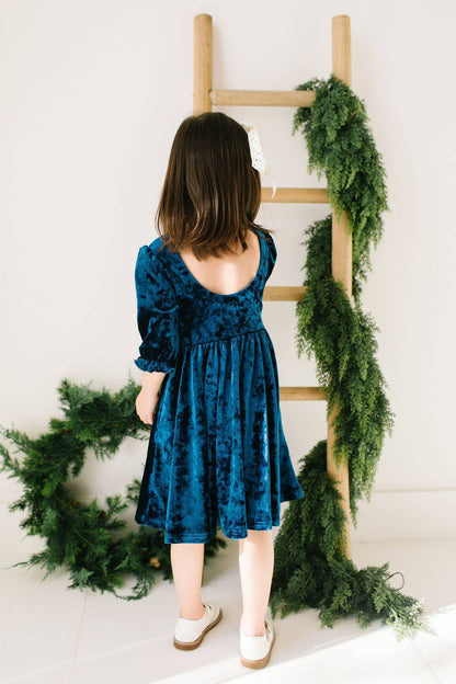 Crushed Blue Pippa Dress