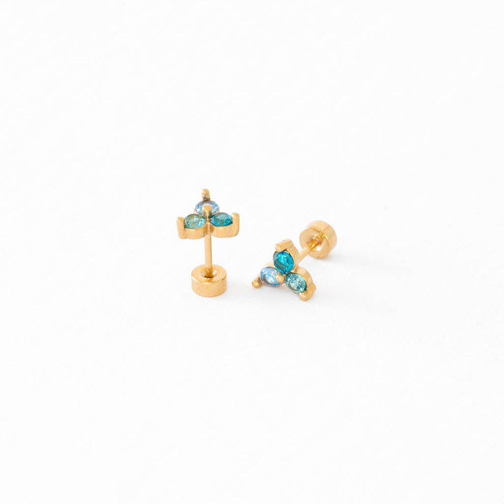 Electric Blue Ombré Gem Earrings