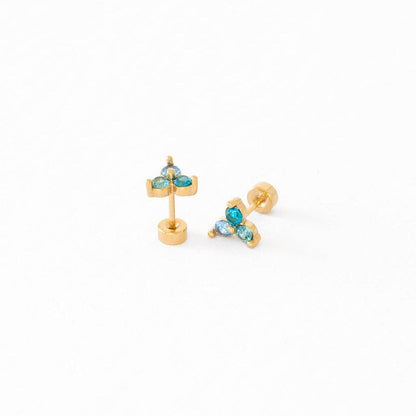 Electric Blue Ombré Gem Earrings