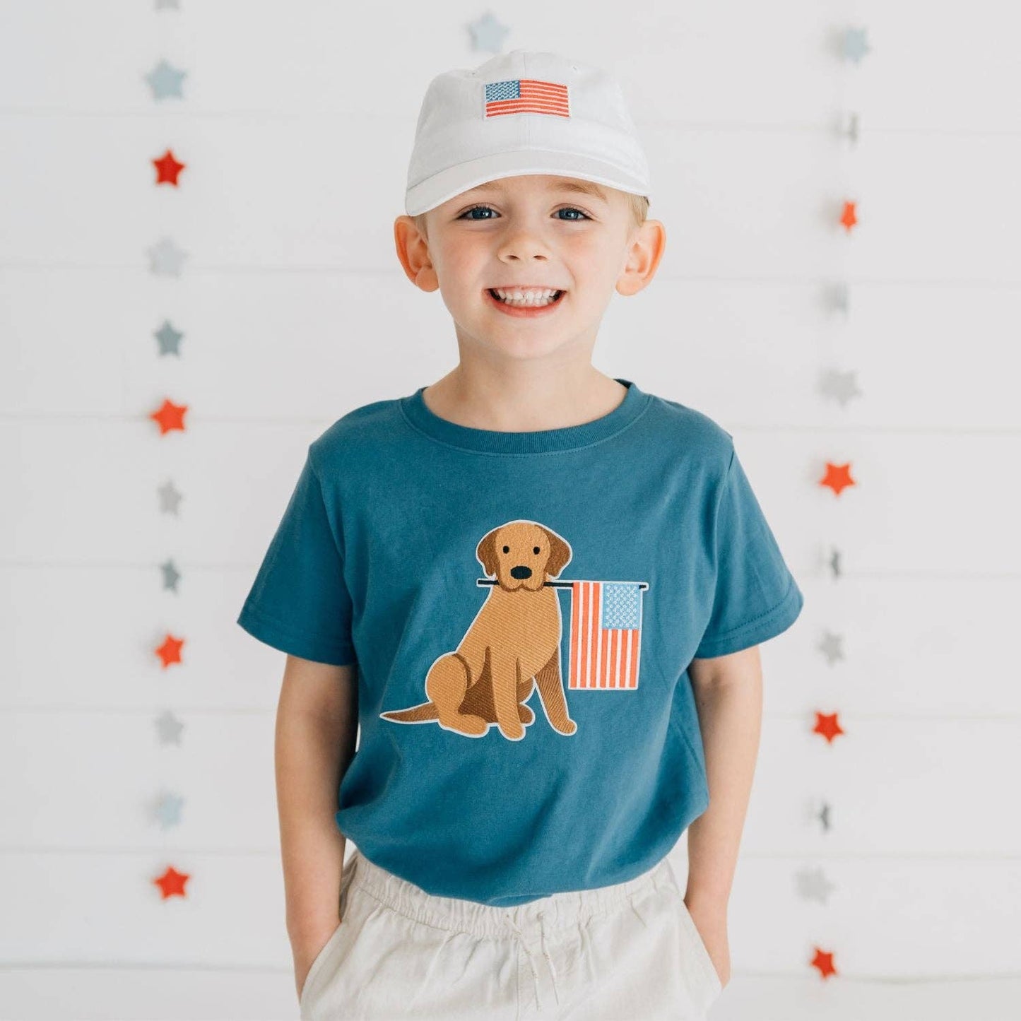 American Flag Patch Baseball Hat - Fourth of July - Kids