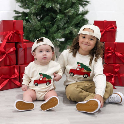 Christmas Truck Patch Sweatshirt