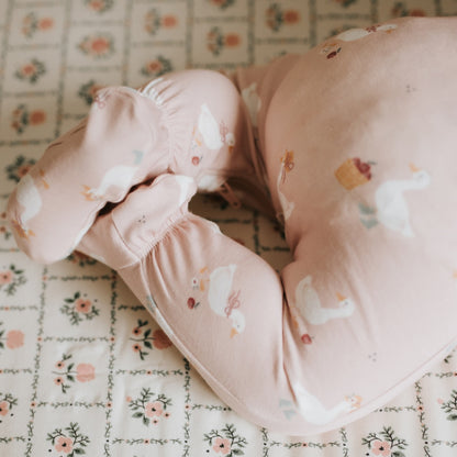 Footed Sleeper- Pink with Ducks