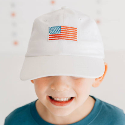 American Flag Patch Baseball Hat - Fourth of July - Kids