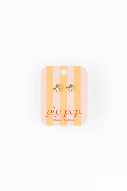 Lemon Bunch Stud Earrings - Hypoallergenic, Flat Back, Girl