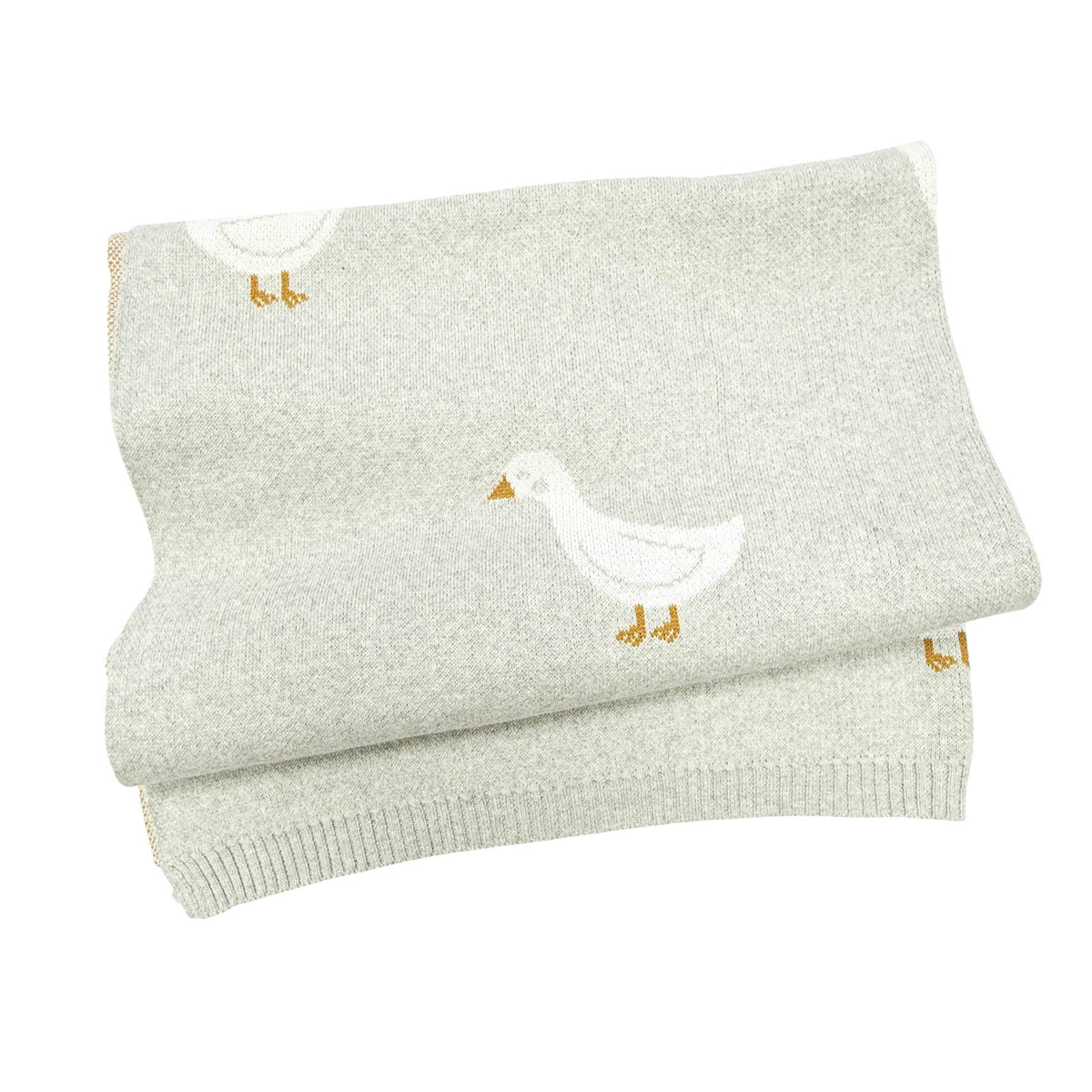 Organic Jacquard Knit Duck Waddle Baby Blanket