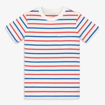 Pocket Red and Blue Striped Shirt