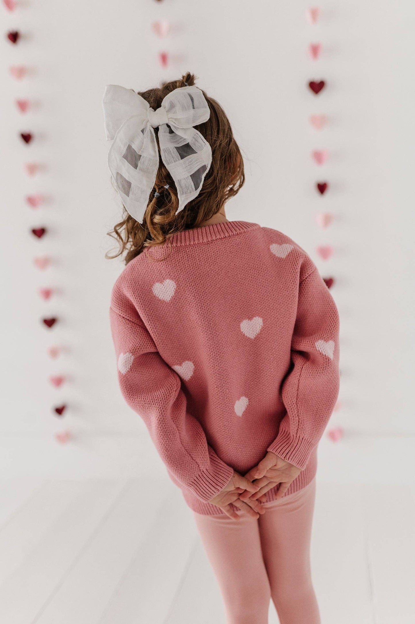 Pink Hearts Knit Sweater