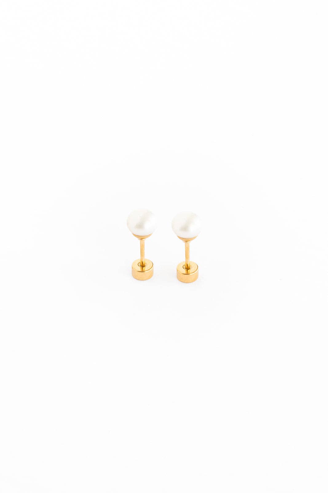 Pearl Stud + Diamond Emerald Charm Set