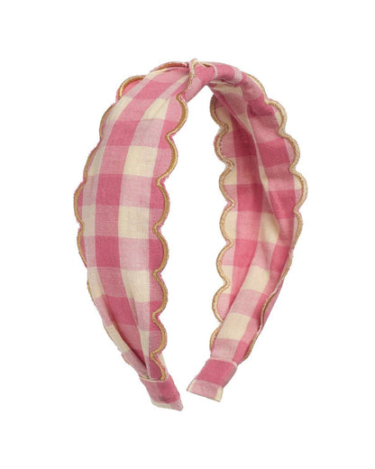 Scalloped Gingham Headband