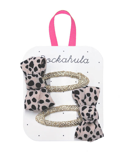 Leopard Love Twisty Bow Clips