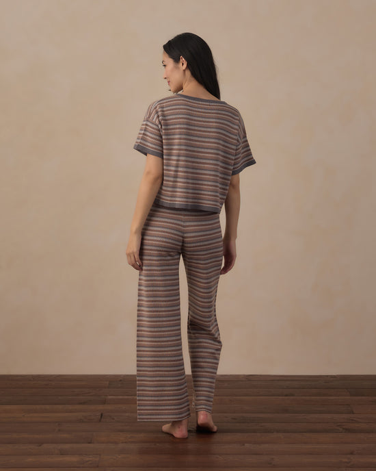Multi Stripe Boxy Knit Crop Tee