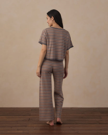 Multi Stripe Boxy Knit Crop Tee