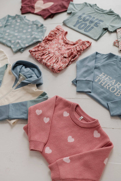 Pink Hearts Knit Sweater