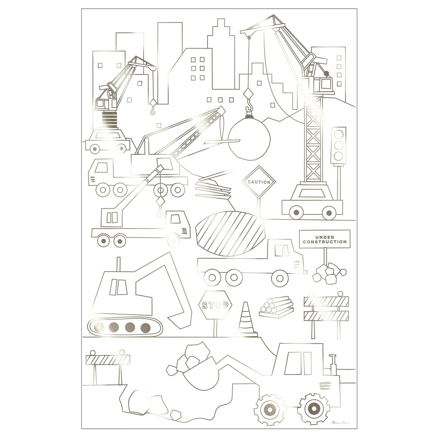 Construction Coloring Posters