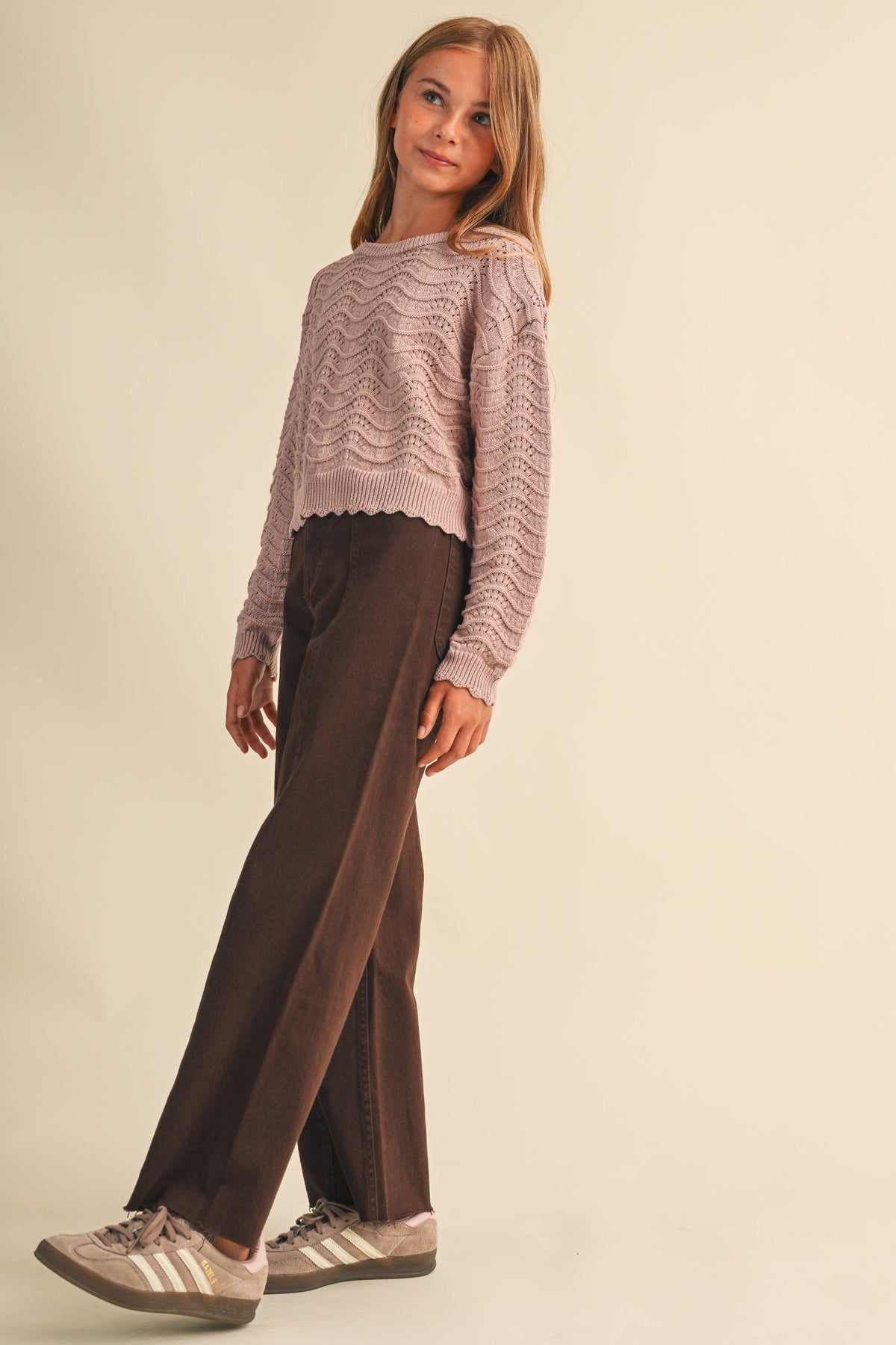 Wavy Knit Pull Over