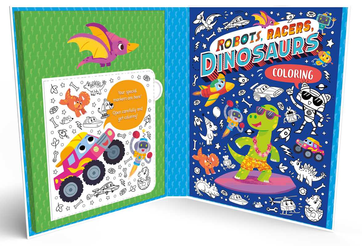 Robots, Racers, Dinosaurs Coloring Set by IglooBooks