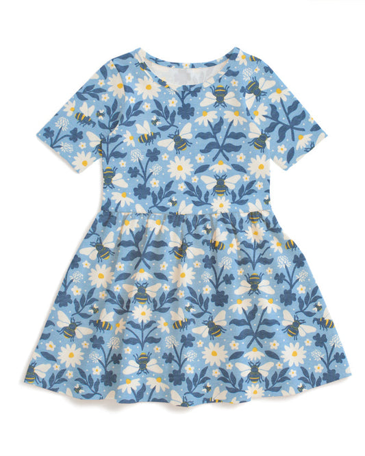 Alberta Dress- Bees Blue