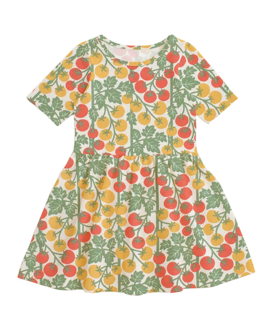 Alberta Dress - Tomato Vines Red and Yellow
